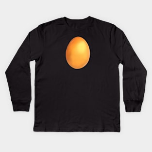 Single brown chicken egg. Kids Long Sleeve T-Shirt